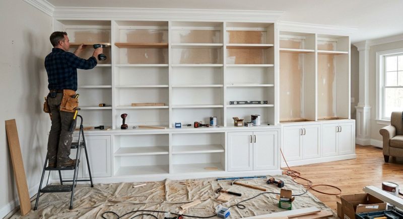 Built In Bookcase Installation in Greensboro, NC